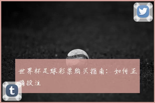 世界杯足球彩票购买指南：如何正确投注